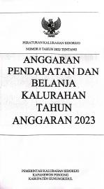 Perkal Sidorejo Nomor 8 Tahun 2022 tentang Anggaran Pendapatan dan Belanja Kalurahan Tahun 2023 